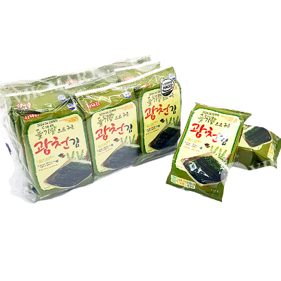 Rong Biển Ăn Liền Dầu Tía Tô Sahmyook Hàn Quốc - Rong Biển Gói xanh - Lốc 3 Gói