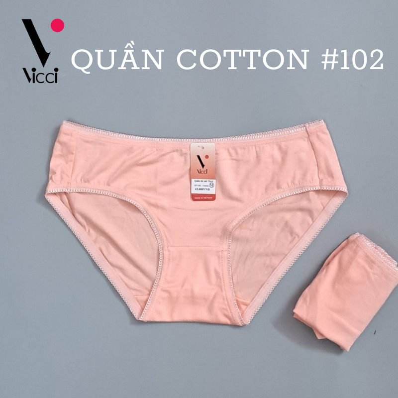 Quần lót nữ cotton cao cấp Vicci 102 mềm mại, êm ái, kháng khuẩn khử mùi màu hồng cam