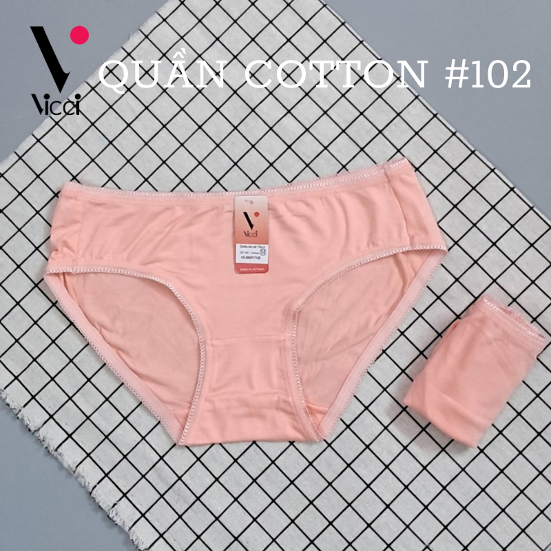 Quần lót nữ cotton cao cấp Vicci 102 mềm mại, êm ái, kháng khuẩn khử mùi màu hồng cam