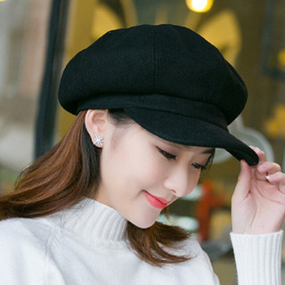 Mũ bê rê nỉ phong cách Hàn cao cấp, nón nồi nữ có vành thời trang