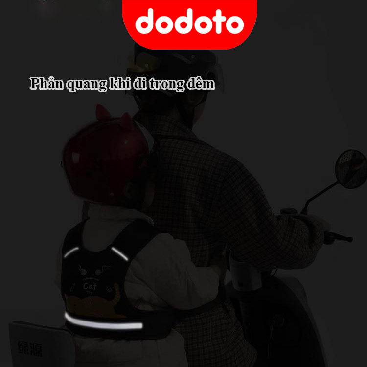 Đai đi xe máy cho bé 1-10 tuổi dodoto, đeo vai, thắt lưng, đai giữ bé ngồi xe máy