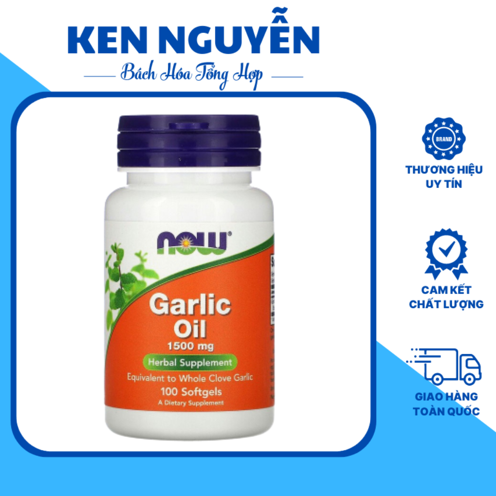 Garlic Oil Viên Dầu Tỏi Chống Lão Hóa Hỗ Trợ Tăng Sức Đề Kháng Now Garlic Oil 1500mg (100 Viên) - Ken Nguyễn- Bách Hóa T