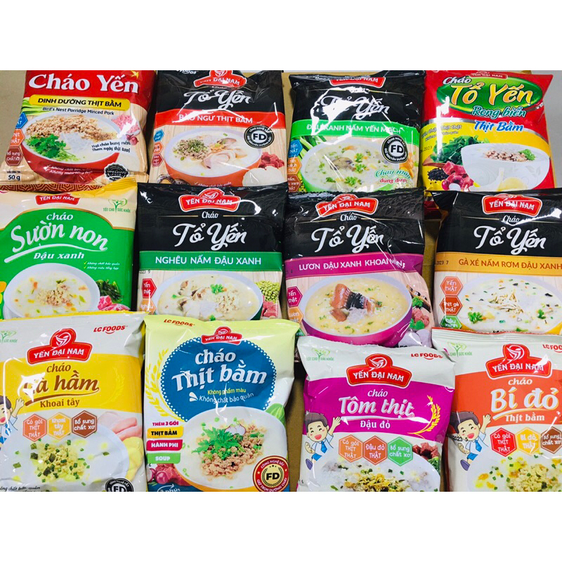 Cháo Tổ Yến Đại Nam 50G Đủ Vị / Yến Mạch / Thịt bằm / Nghêu / Gà xé / Rong Biển / Lươn / gà Hầm / Bí Đỏ / bào ngư