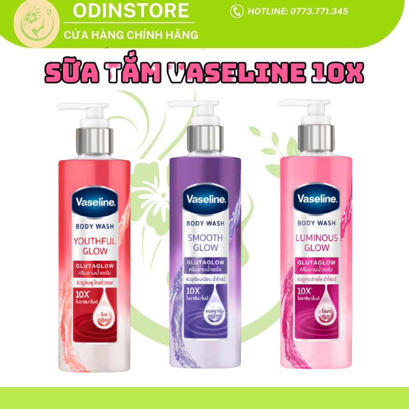 Sữa Tắm Vaseline Chính Hãng 425ml, Vaseline Gluta Hya, Vaseline Thái Chính Hãng