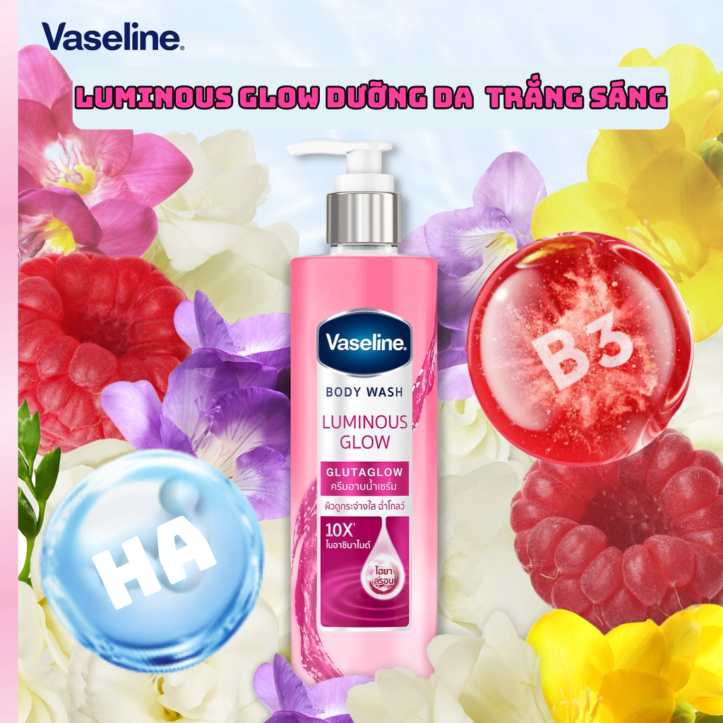 Sữa Tắm Vaseline Chính Hãng 425ml, Vaseline Gluta Hya, Vaseline Thái Chính Hãng