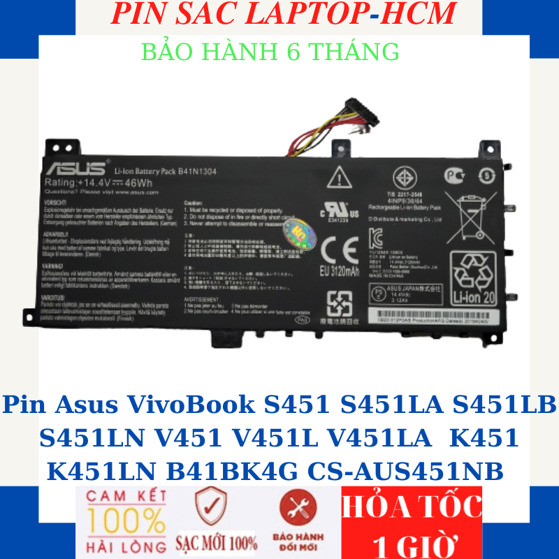 Pin Asus VivoBook S451 S451LA S451LB S451LN V451 V451L V451LA K451 K451LN K451LA K451LB B41BK4G CS-A
