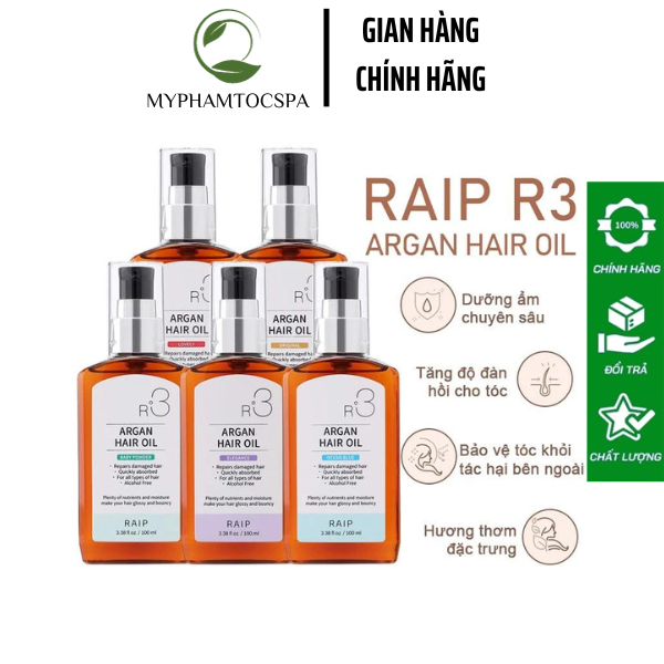 Tinh Dầu Argan Dưỡng Tóc R3 (Argan Hair oil RAIP) 100ml Myphamtocspa