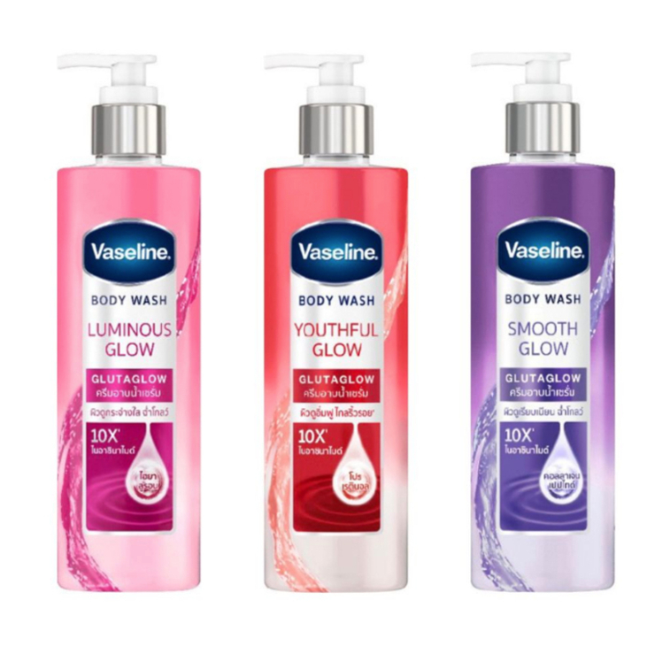 Sữa Tắm Trắng Da Toàn Thân Vaseline Body Wash GlutaGlow 10X Cho Da Ẩm Mượt, Căng Bóng 425ml