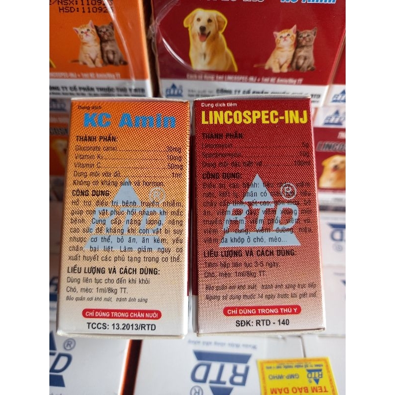Cặp ĐT Bệnh chó mèo Lincospec+ KC amin