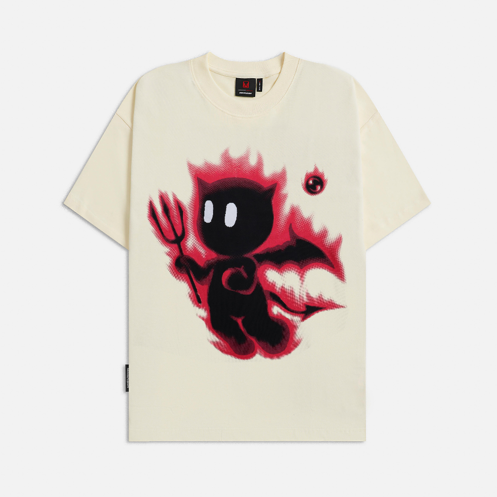 Áo thun NEEDS OF WISDOM Devil Tee - Cream - Local Brand Chính Hãng