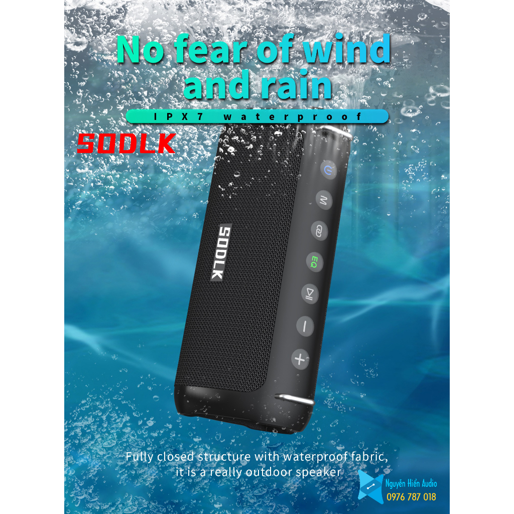 Loa SODLK T18 bluetooth 5.0  Micro karaoke, đèn RGB,80W