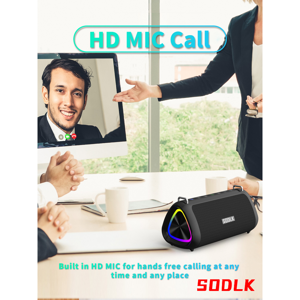 Loa SODLK T18 bluetooth 5.0  Micro karaoke, đèn RGB,80W