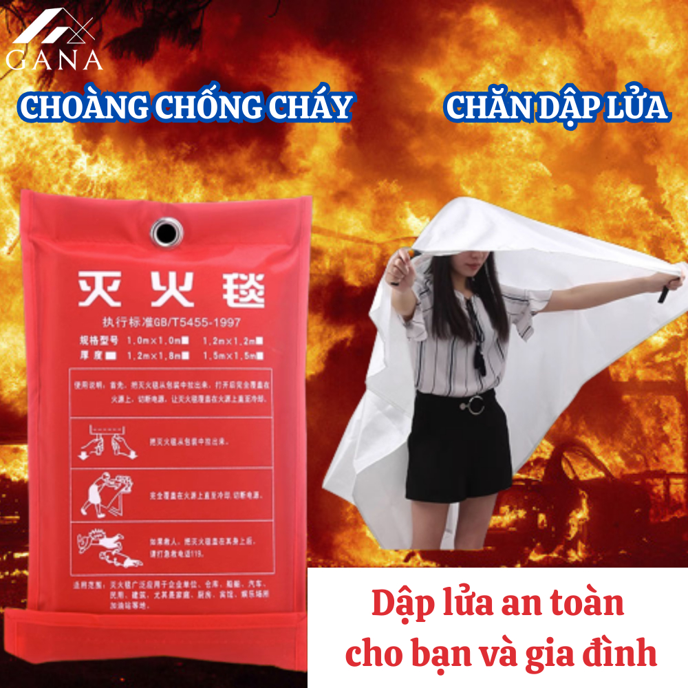 Chăn chữa cháy, áo choàng chống cháy vải sợi thủy tinh kháng nhiệt đến 550 độ.