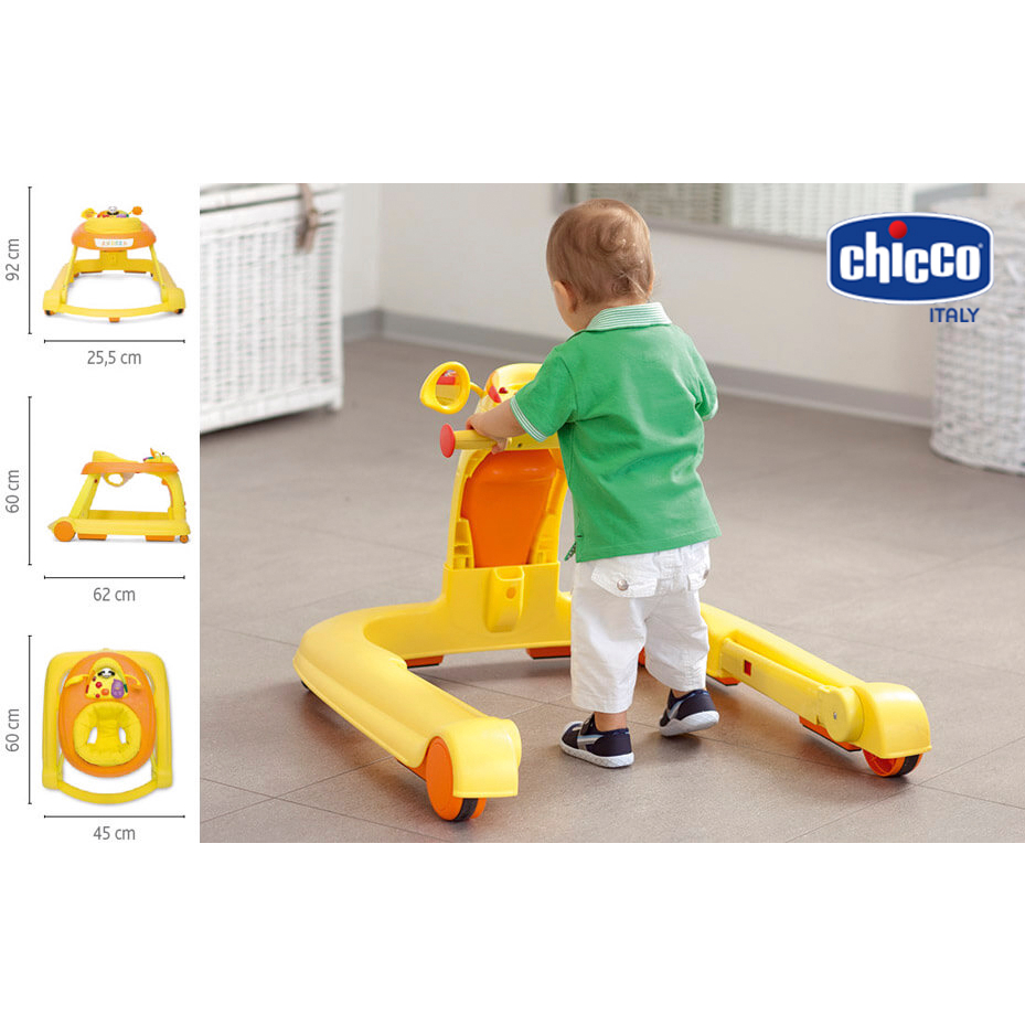 Xe tập đi ba bước 123 Chicco màu vàng cam