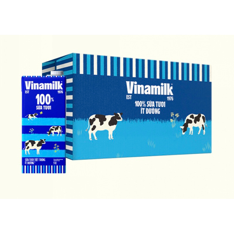 Thùng 12 hộp Vinamilk Sữa tươi 100% 1 lít