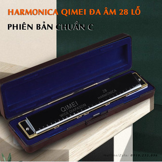 Kèn harmonica qi mei đa âm 28 lỗ tone c - chính hãng cao cấp