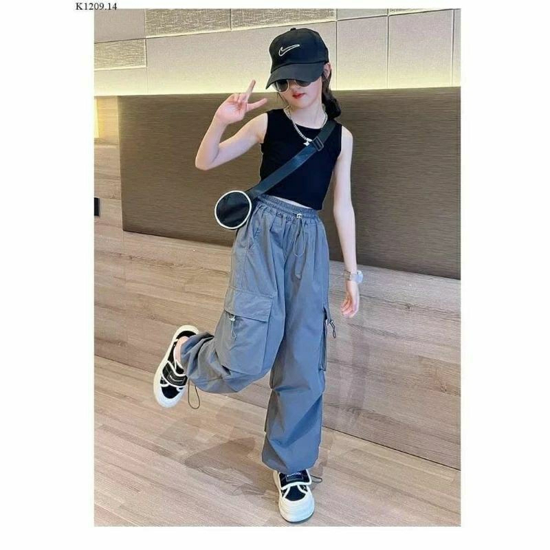 Áo croptop cho bé kiểu ba lỗ cổ tròn thun tăm co giãn 7kg-40kg