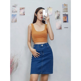 C0353 - chân váy jean xuất trơn