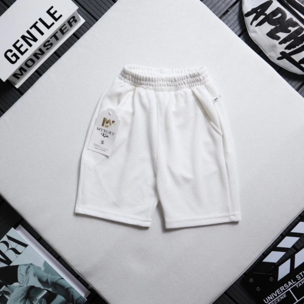 Quần đùi cho bé chất liệu Cotton tổ ong co giãn thoáng mát cho bé 10-35kg
