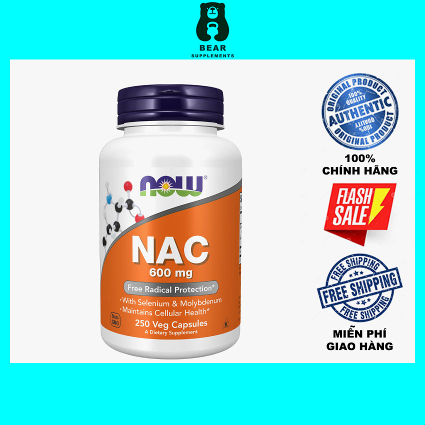 Viên Uống Giải Độc Gan NOW NAC 600mg 250 viên