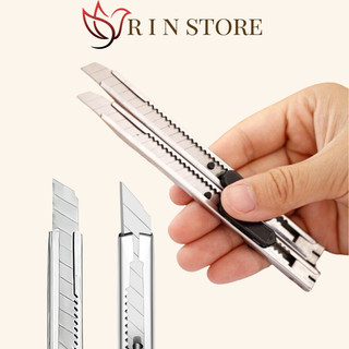 Dao Rọc Giấy Mini Vỏ Thép Lưỡi Dao Sắc Bén Chất Liệu Cứng Cáp 30 Độ Chống Gỉ Có Móc Kẹp Tiện Lợi RIN