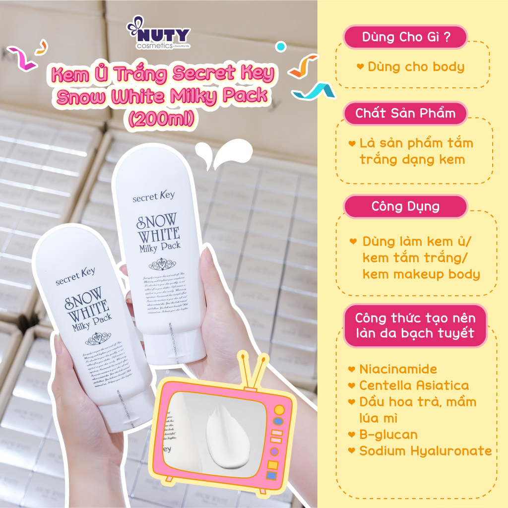 Kem Ủ Trắng Secret Key Snow White Milky Pack