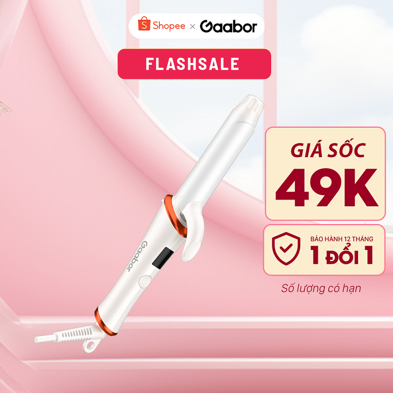 Máy uốn tóc làm xoăn mini GAABOR GHC-N35A trục nóng 25mm phủ gốm sứ cao cấp xoay 360 độ - Hàng chính hãng