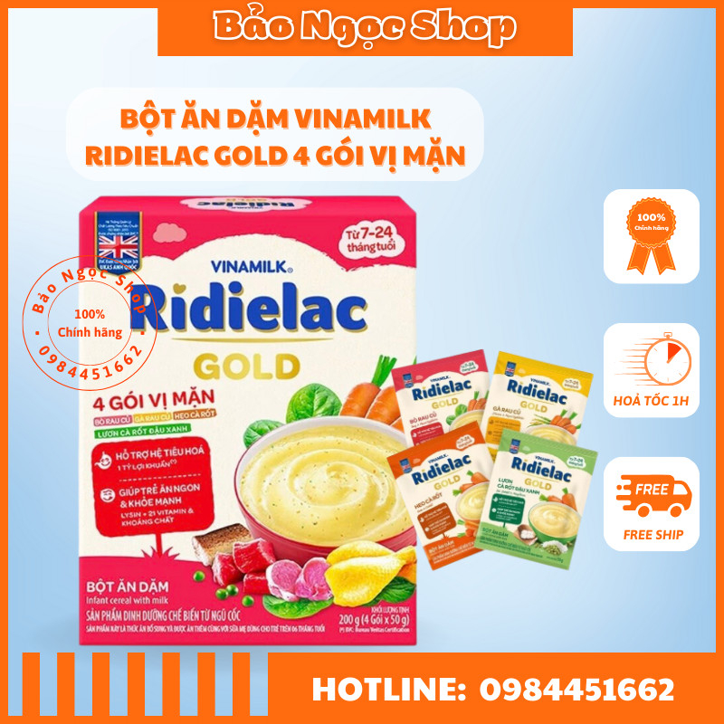Bột Ăn Dặm RiDielac Gold 4 Vị Mặn - Hộp Giấy 200g