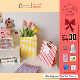 Túi Giấy Đựng Quà Tặng Mini, Vật Nhỏ Cute  Họa Tiết Kẻ Caro A213