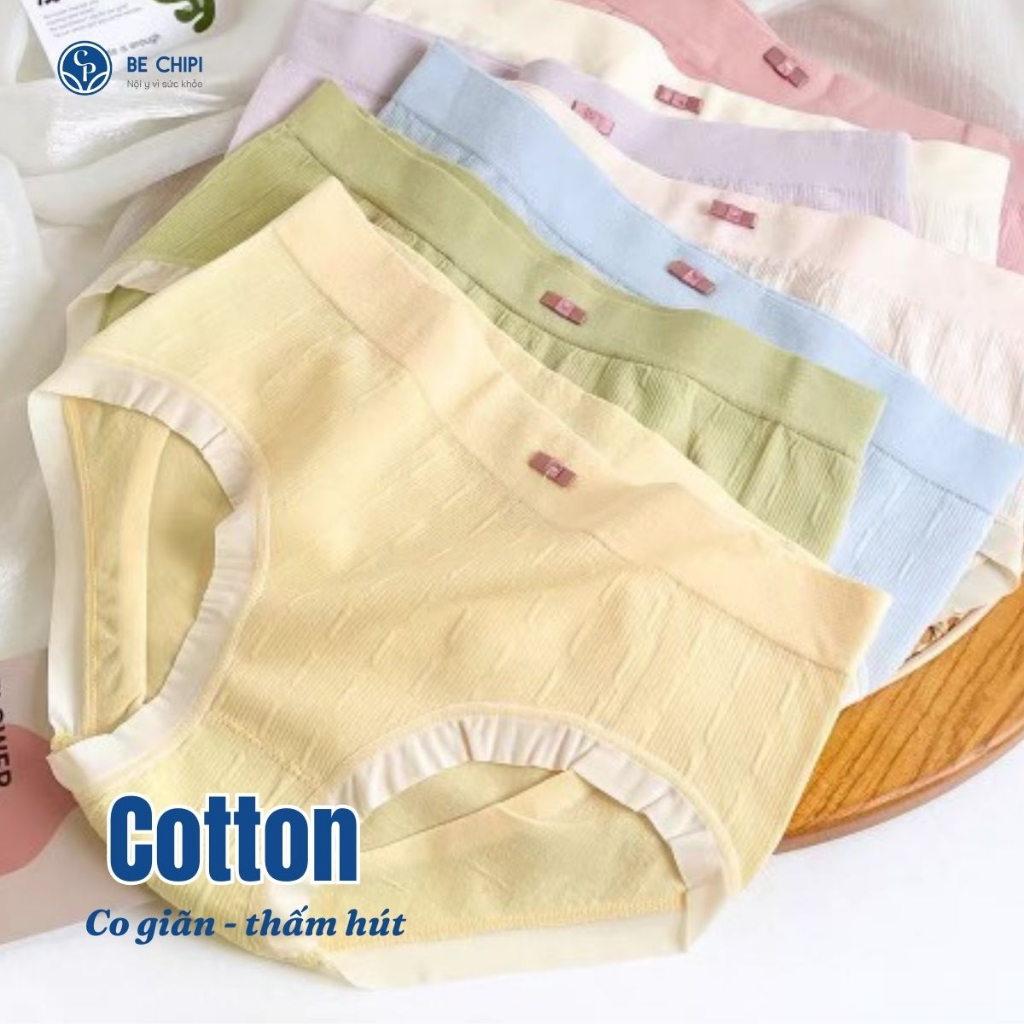 Quần Lót Nữ Cotton Co Giãn 4 Chiều Thấm Hút QL9015 (45-55kg) by Bechipi