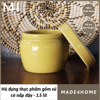 Hũ gốm có nắp đựng thực phẩm Made4Home size nhỏ 1.5L