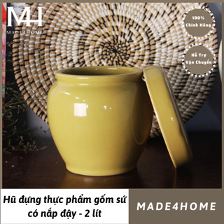 Hũ gốm có nắp đựng thực phẩm Made4Home size lớn 2L