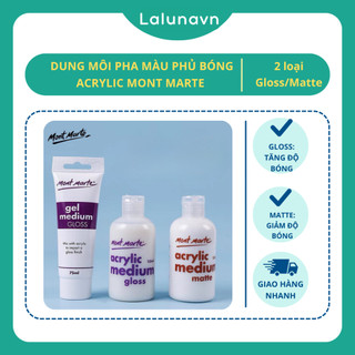 Dung môi pha màu phủ bóng acrylic dạng gel, lỏng cao cấp Mont Marte Lalunavn - A40