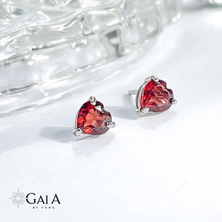 Hoa tai bạc đá garnet - gaia by yang
