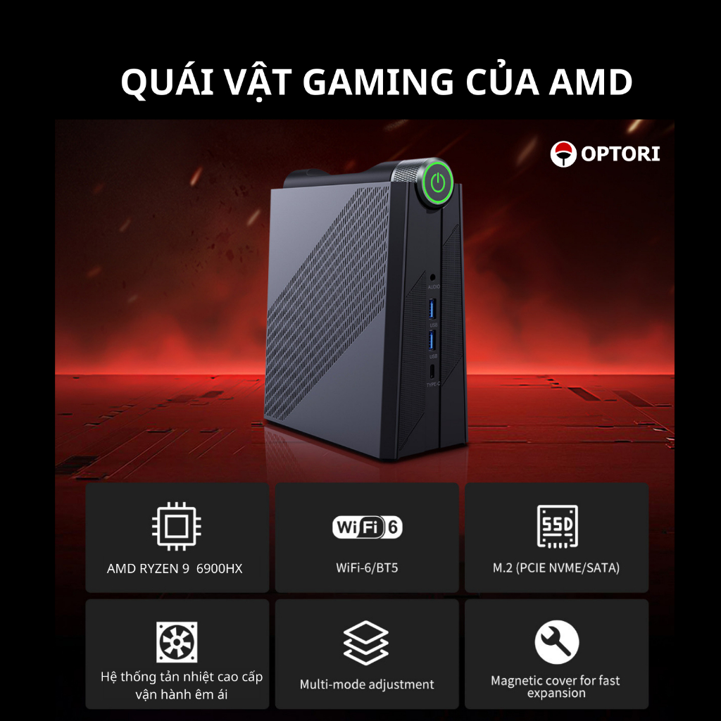Máy tính đồ họa – PC Gaming – NUC AMD Ryzen9 6900HX 8 cores 16 threads 4.9Ghz