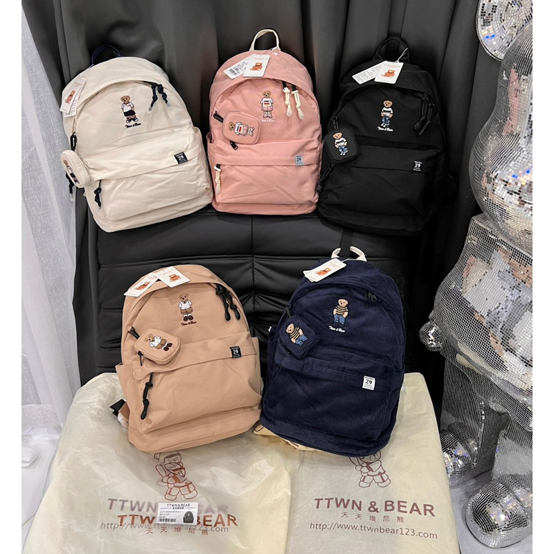 Balo TTWN BEAR Siêu Xinh,Ngăn rộng rãi,Có ngăn đựng laptop