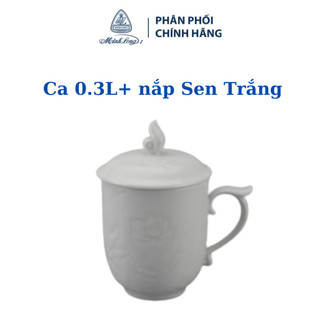 Ca minh long 0.3l+ nắp sen trắng - gốm sứ cao cấp minh long i
