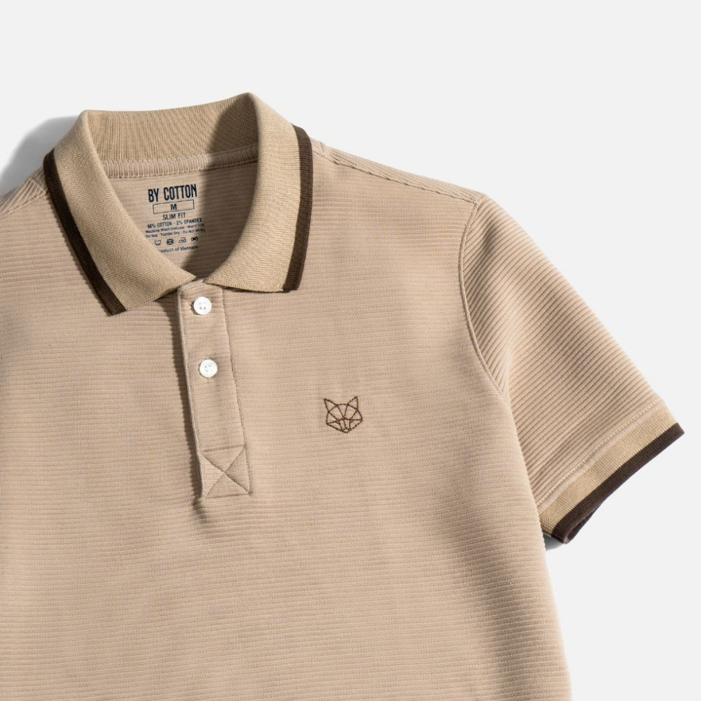Áo Thun Nam Cao Cấp Polo Begie Fox BY COTTON
