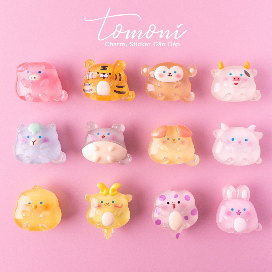 Jibbitz Crocs, Charm, Sticker Dép Hình 12 Con Giáp HQ94