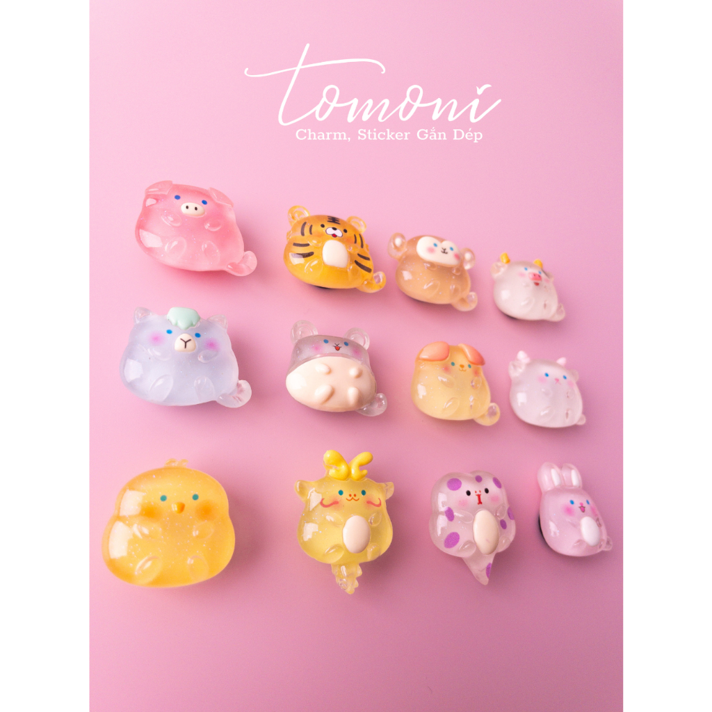 Jibbitz Crocs, Charm, Sticker Dép Hình 12 Con Giáp HQ94