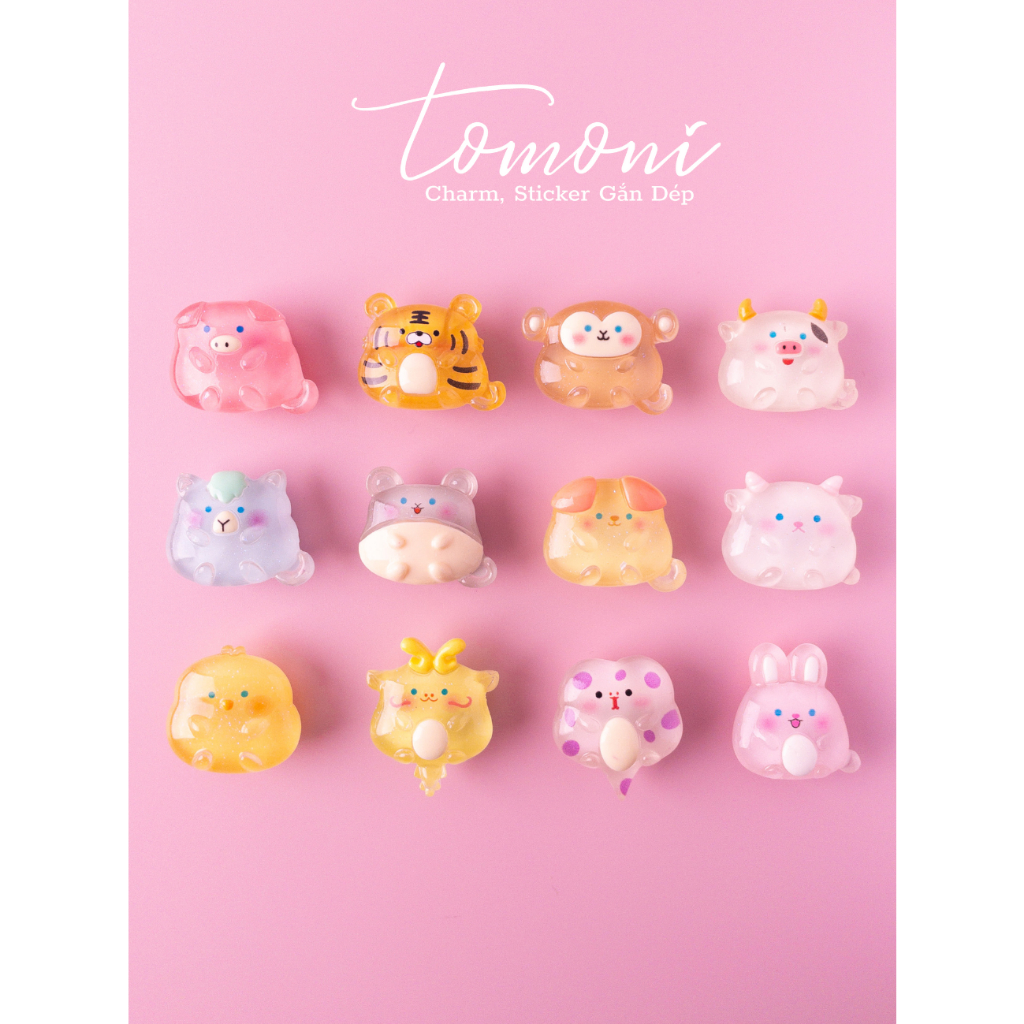 Jibbitz Crocs, Charm, Sticker Dép Hình 12 Con Giáp HQ94