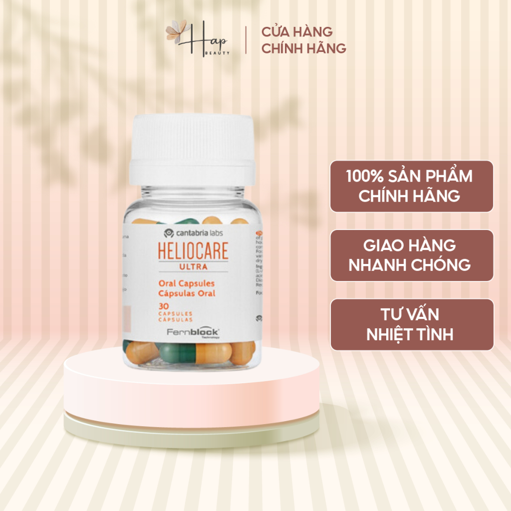 Viên uống chống nắng Heliocare Ultra Oral Capsules thích hợp cho mọi loại da hộp 30 viên