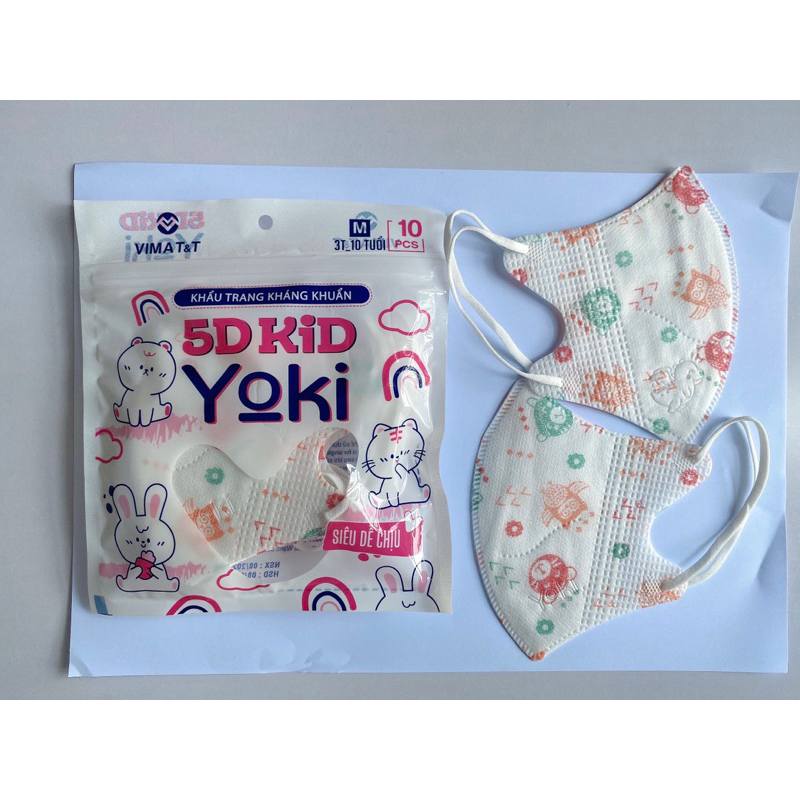 Sản phẩm mới Khẩu trang Yoki 5D-Trẻ em Siêu Dễ Chịu-1 bịch 10