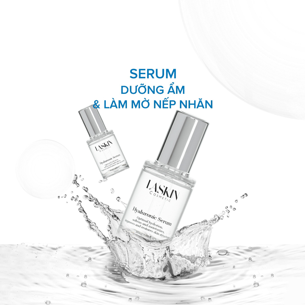 Tinh chất HA đậm đặc & Vitamin B5, cấp nước tầng sâu, phục hồi hàng rào da LASKIN Hyaluronic Serum