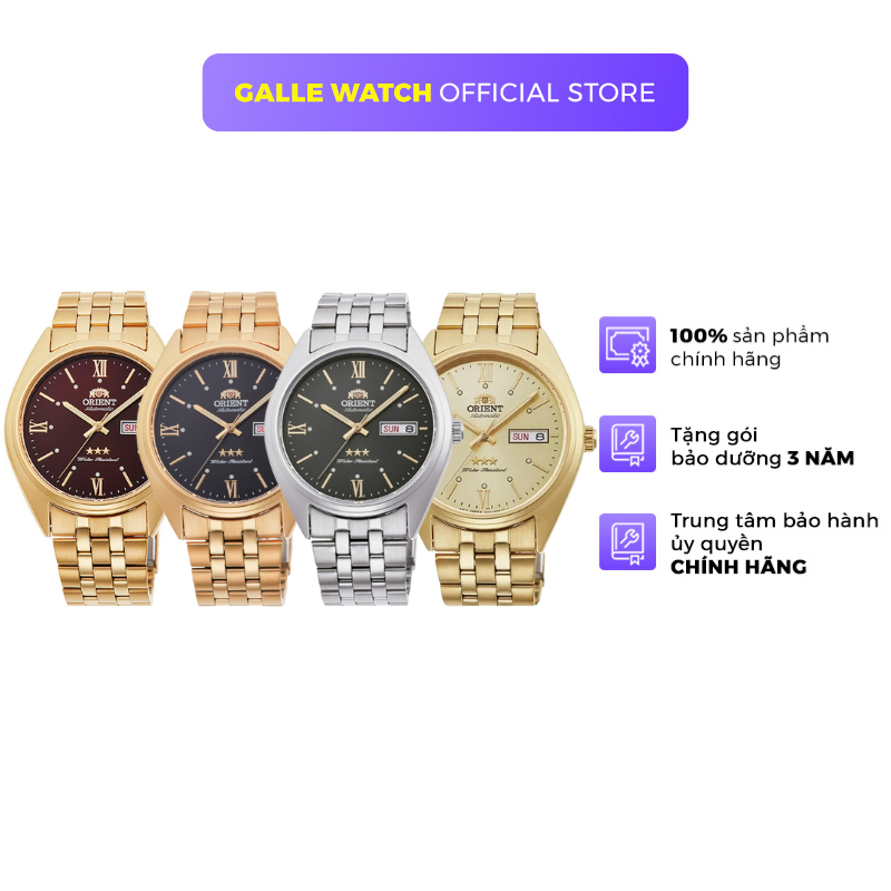 Đồng hồ nam Orient Watch New 3 Star RA-AB0E máy cơ automatic mặt kính chịu lực chống xước dây thép đeo tay chính hãng