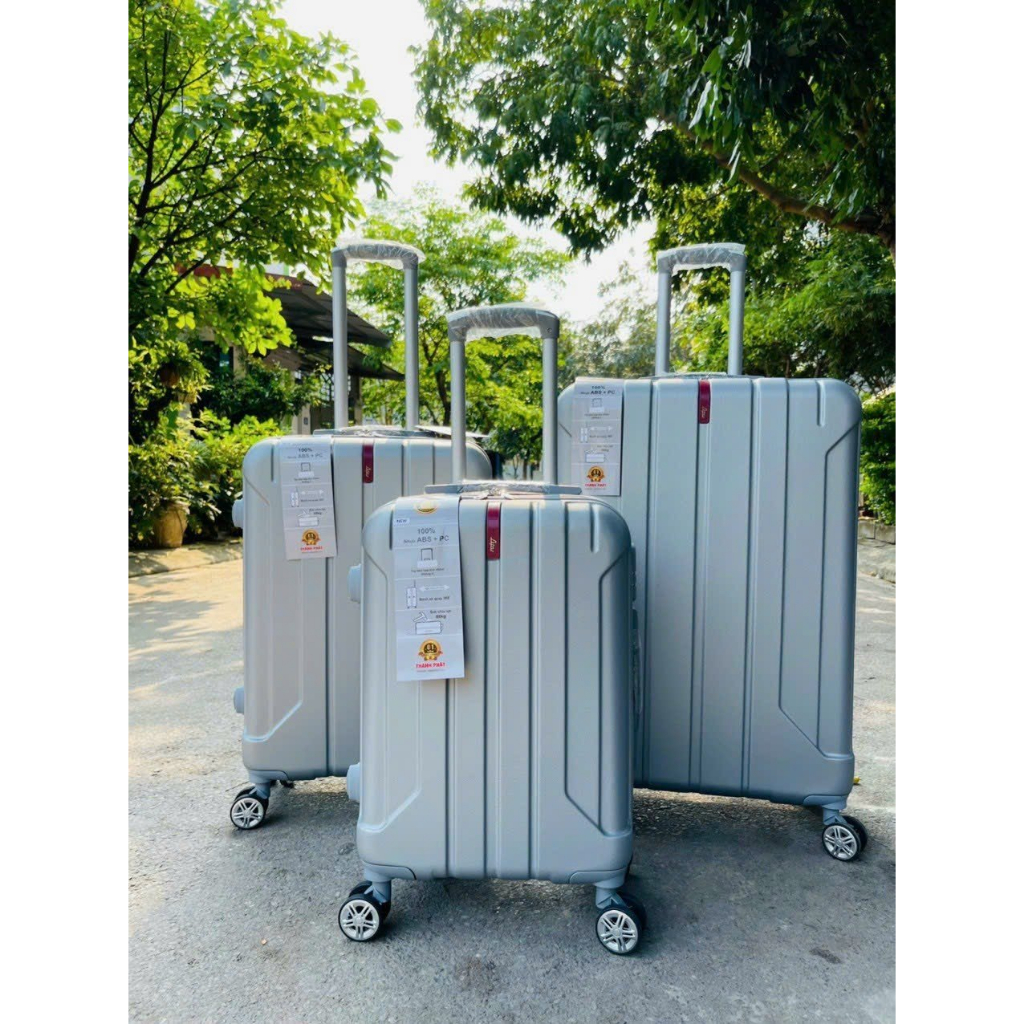 Vali du lịch nhựa abc+pc khóa kéo 4 màu thời trang A02