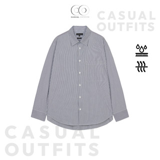  Áo sơ mi nam tay dài SPAO form overfit - Sọc xanh