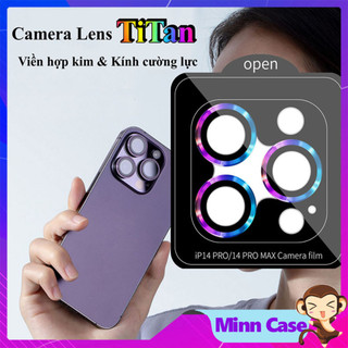 Bộ kính cường lực Lens bảo vệ camera màu Titan cho 15 14 13 11 Pro MAX 14 Plus 12 11 Pro MAX mini MinnCase