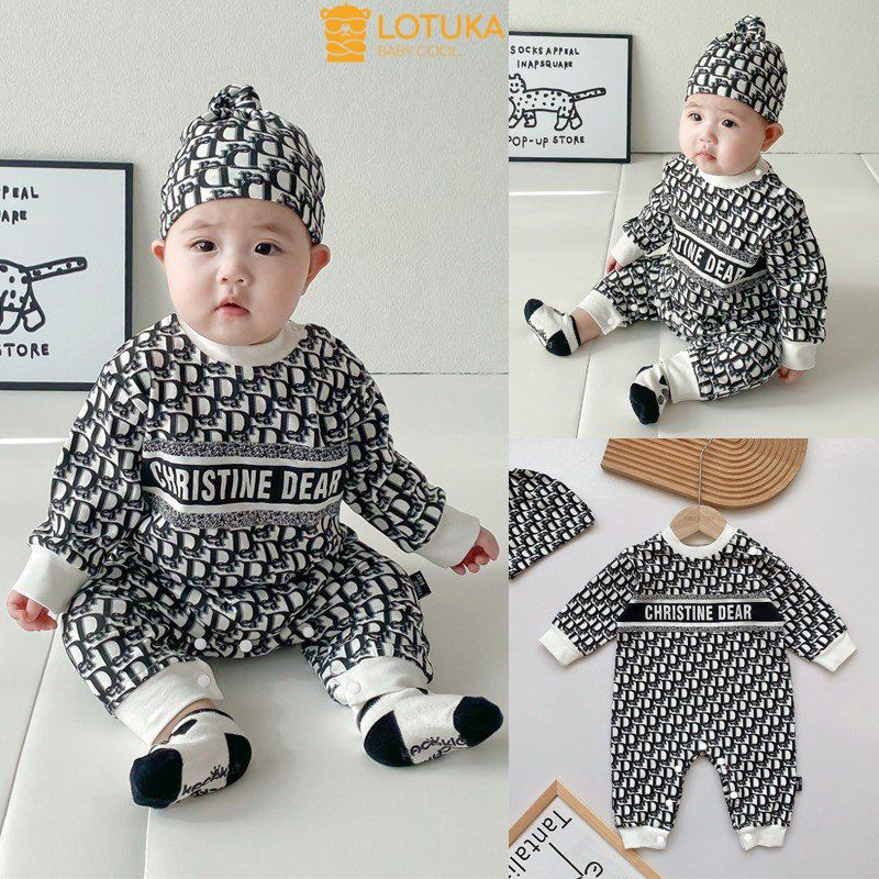 Bodysuit Cho Bé LOTUKA, Body Dài Tay Cho Bé Trai Bé Gái, Bộ Đồ Liền Thân, Quần Áo Trẻ Em Size 3-12kg