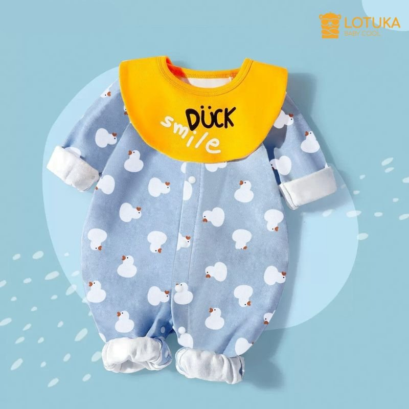 Bodysuit Cho Bé LOTUKA, Body Dài Tay Cho Bé Trai Bé Gái, Bộ Đồ Liền Thân, Quần Áo Trẻ Em Size 3-12kg